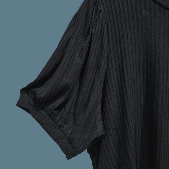 NWT Philosophy Black Ribbed Flutter Sleeve Top - 3X - Picture 3 of 9